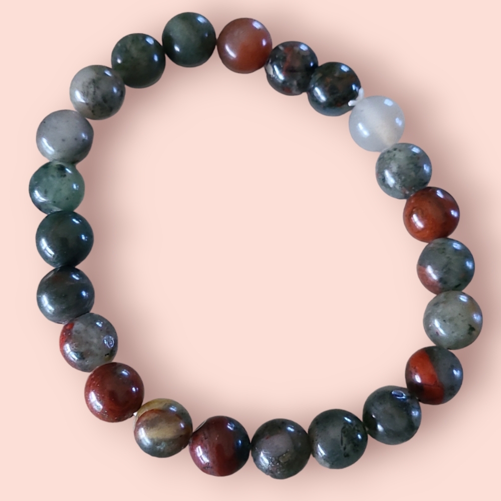 Bloodstone Gemstone Bracelet Red/Black
